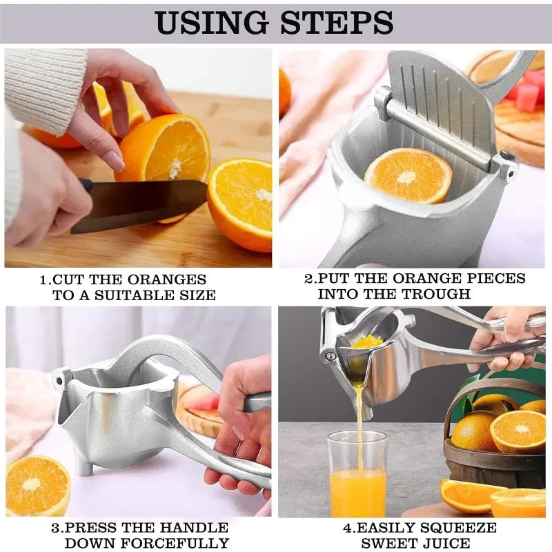 Manual Fruit Juicer – Premium Metal Alloy Citrus Squeezer Extractor Too