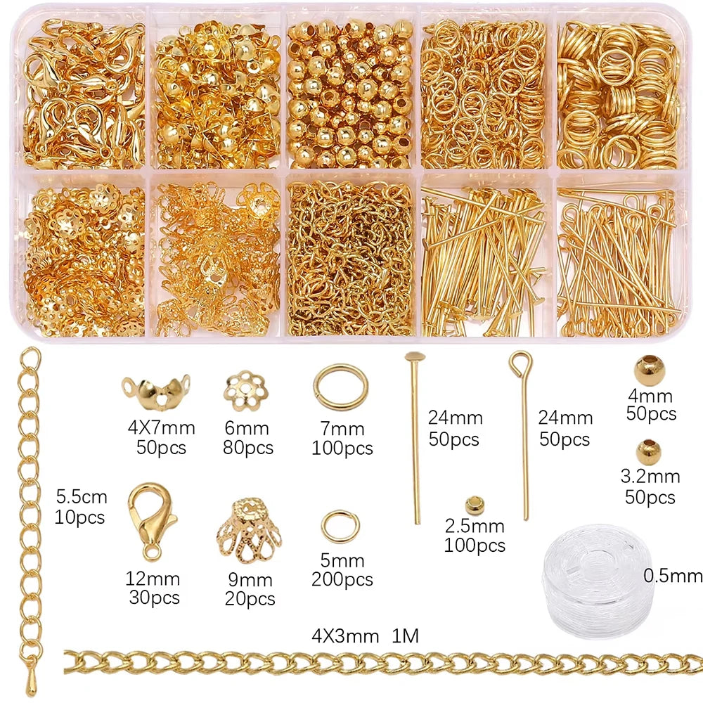 Jewelry Making Starter Kit – 10‑Piece DIY Beads & Findings Set for Earrings & Necklaces