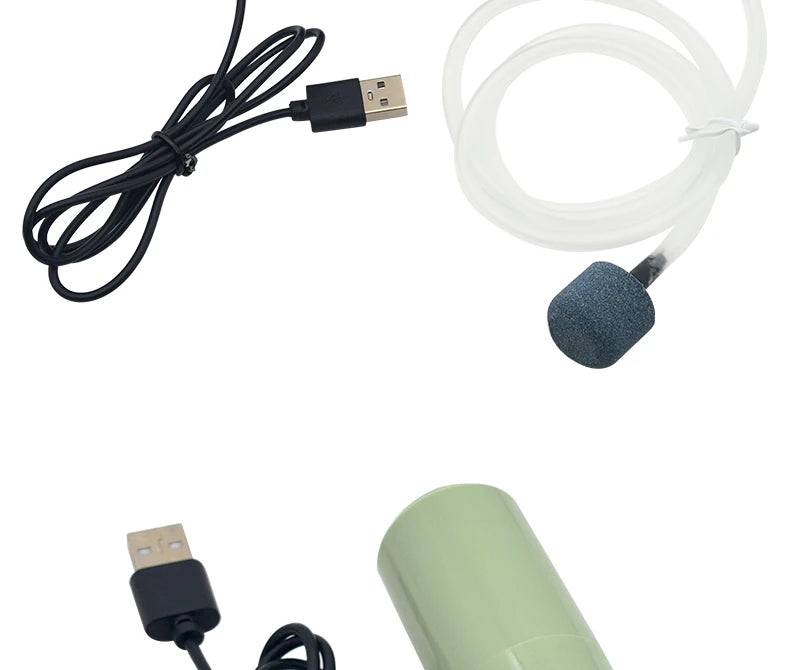 Aquarium USB Air Pump – Portable Mini Oxygenator & Air Compressor (5V)