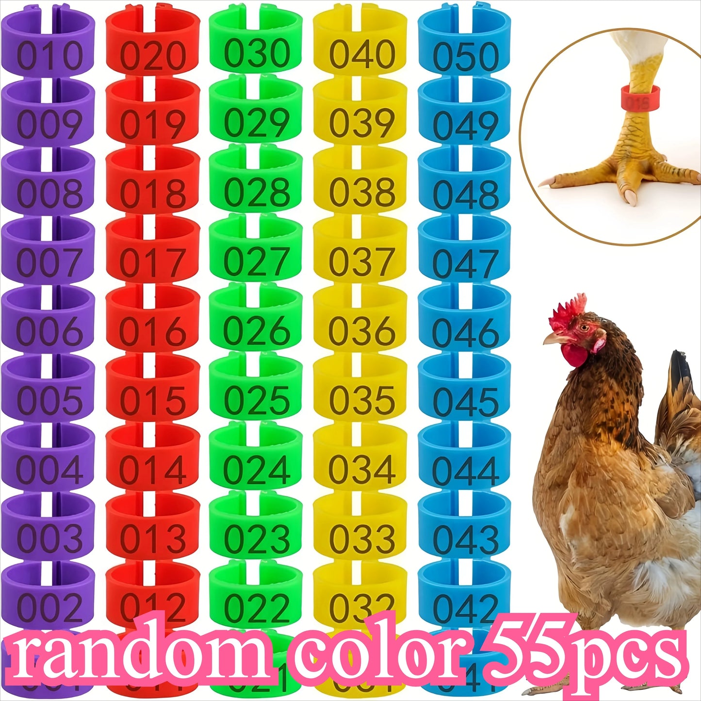 Farm Tag Rings – Numbered Poultry Leg Bands for Chickens, Ducks & Geese