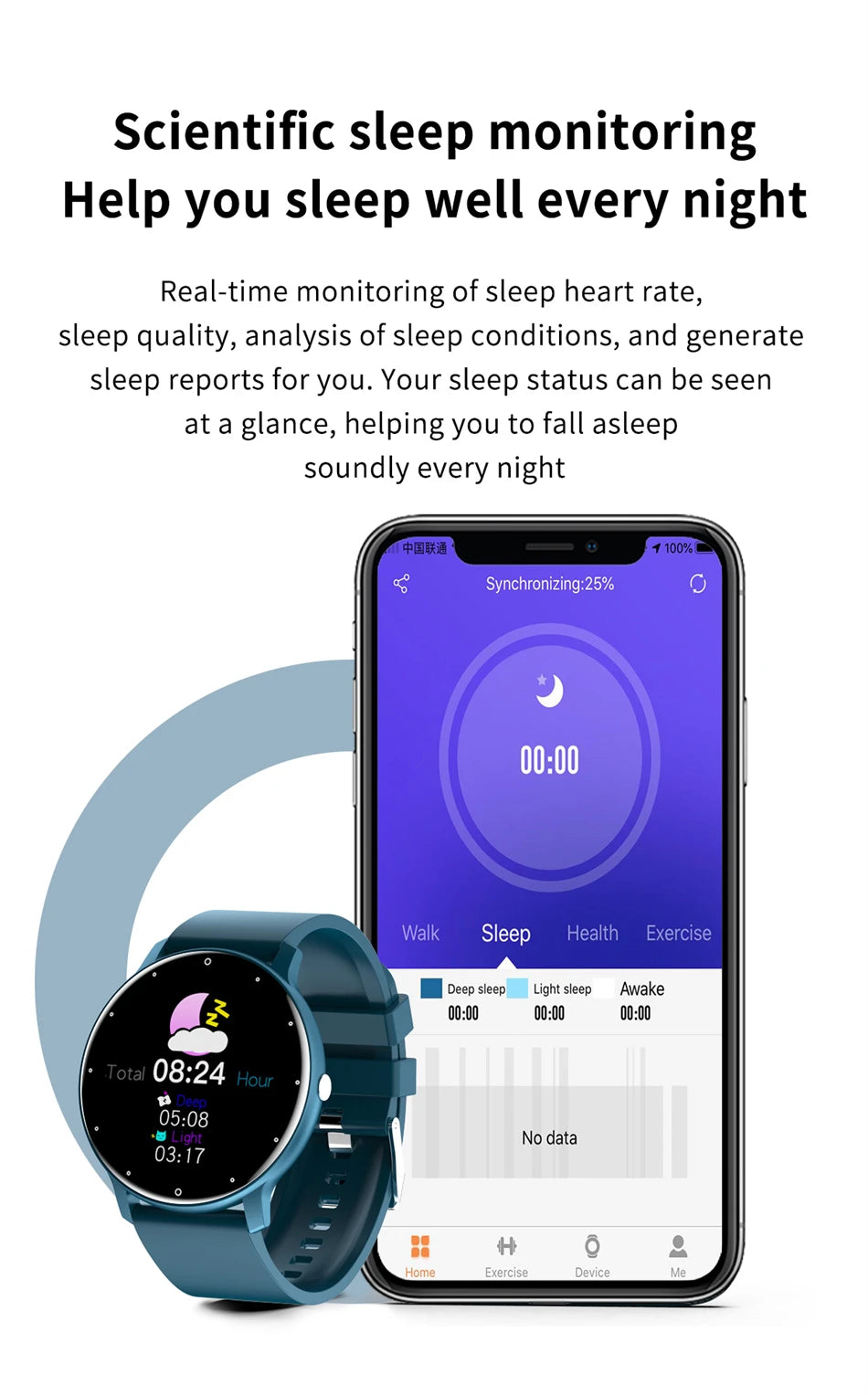LIGE Smart Watch – Full Touch Bluetooth Call Fitness Tracker