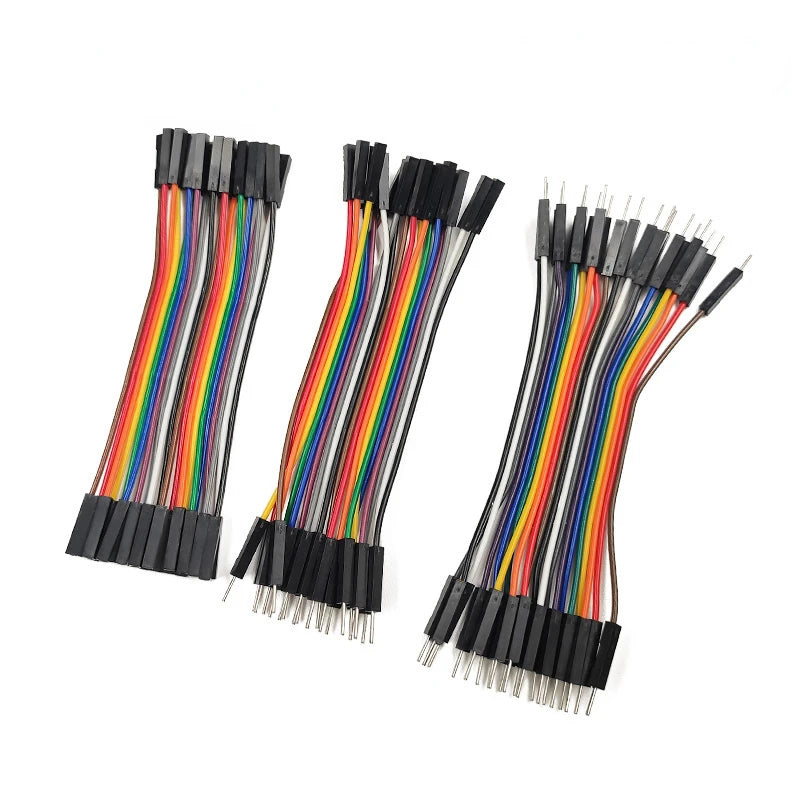 20-Pin Dupont Jumper Wires – Male/Female Connectors, 10–30cm for Arduino DIY Kits