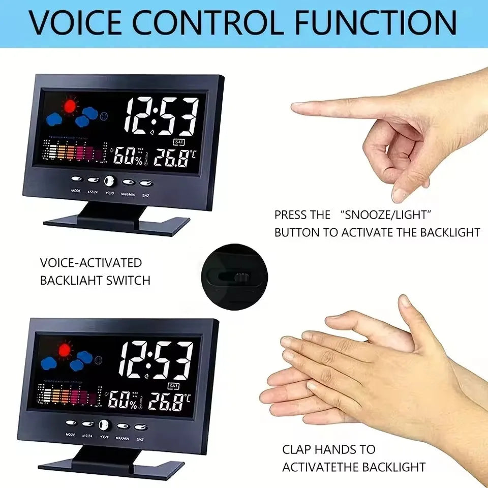 Digital Weather Station – Temperature & Humidity Meter with Clock, Calendar & Alarm