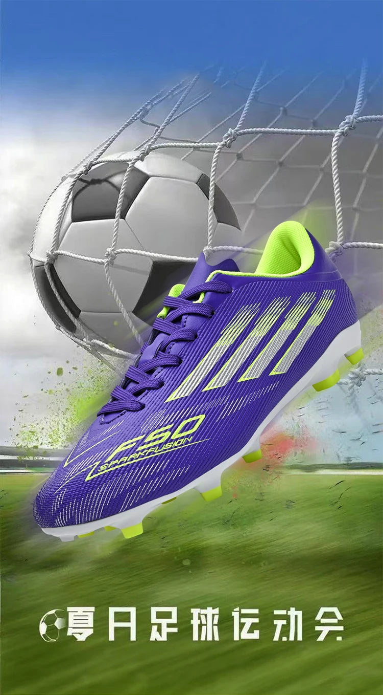 Men's High Top Soccer Shoes with Long Spikes