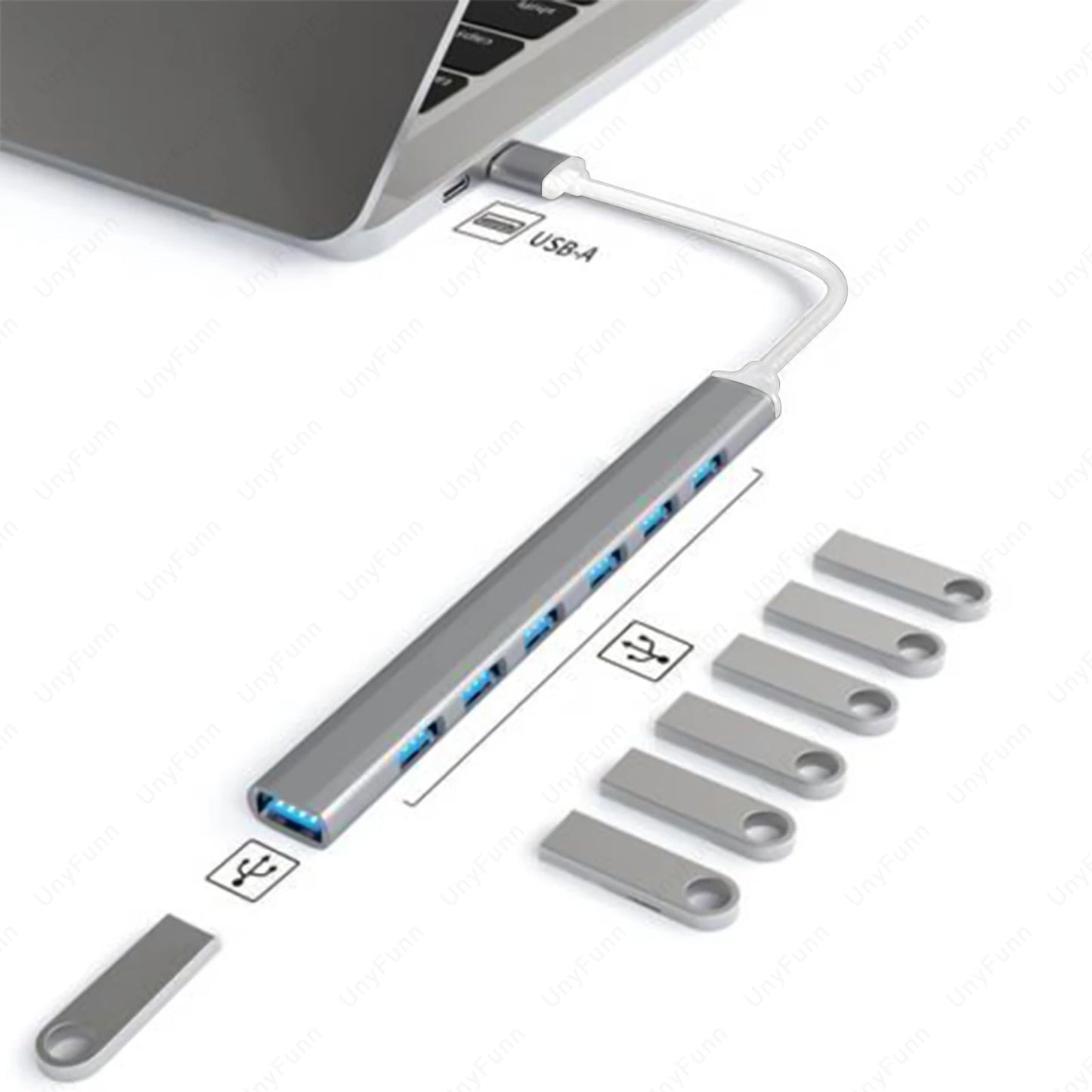 7-Port USB-C Hub 3.0/3.1 – Multi-Splitter OTG Adapter for MacBook, Air & PC Laptops”