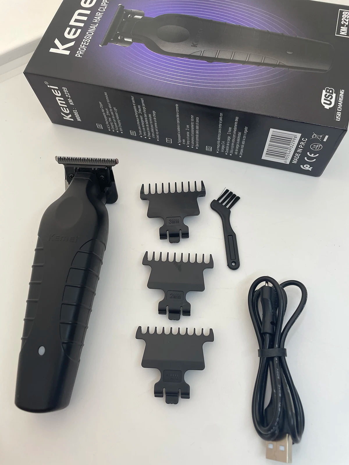 Kemei KM‑2299 Professional Hair Clipper – 1200mAh USB Rechargeable Trimmer