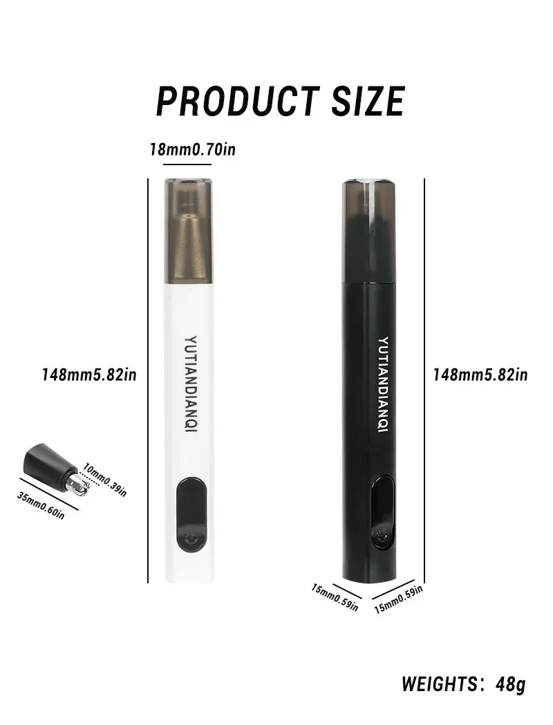 2-in-1 Electric Ear & Nose Hair Trimmer – 2024 Professional Painless Grooming Tool for Men
