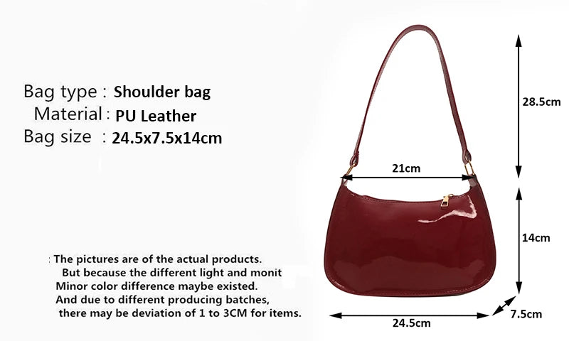 Women's Leather Handbag Versatile Fashion Solid Color Cherry Pendant Shoulder Bag Casual Commuting Bag Girl Underarm Bag