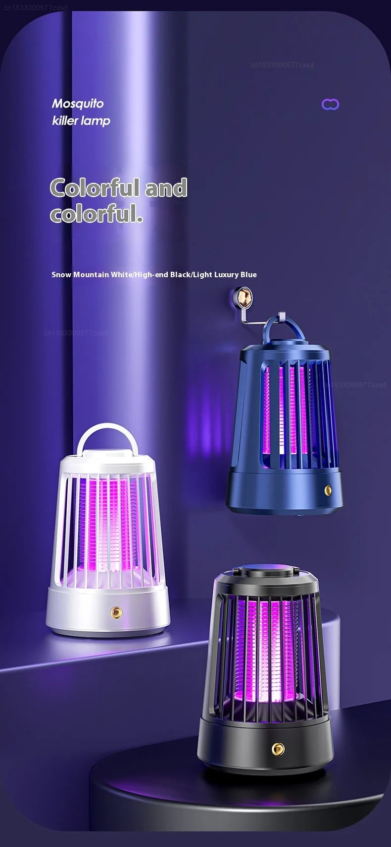 Mosquito Killer Lamp Indoor Electric Shock Mosquito Killer Lamp Outdoor Suspended Type USB Rechargeable Insect Killer Household