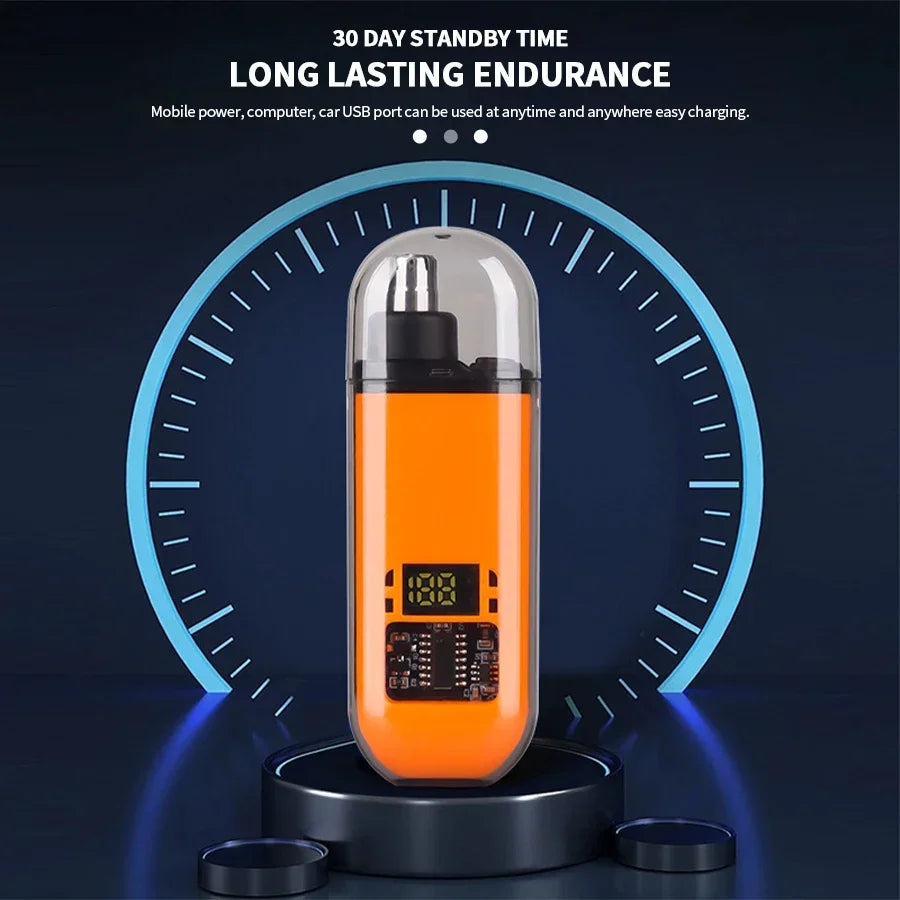 2-in-1 Electric Ear & Nose Hair Trimmer – 2024 Professional Painless Grooming Tool for Men