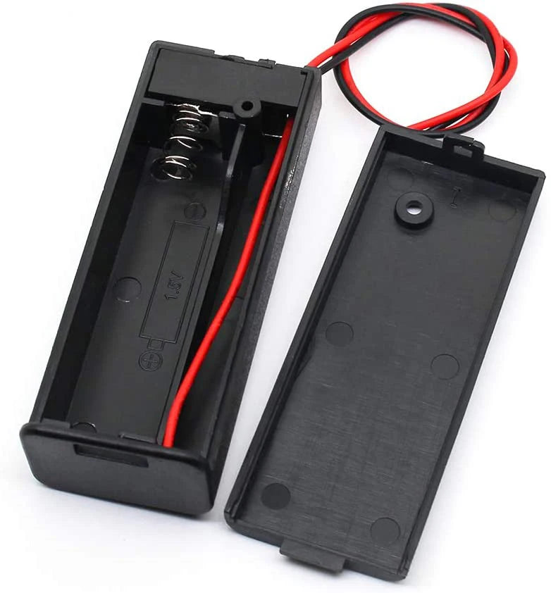 Multi-Slot AA Battery Holder: 1– 4 Slot Box with Leads, Switch & Screw Cap