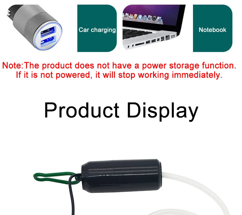 Aquarium USB Air Pump – Portable Mini Oxygenator & Air Compressor (5V)