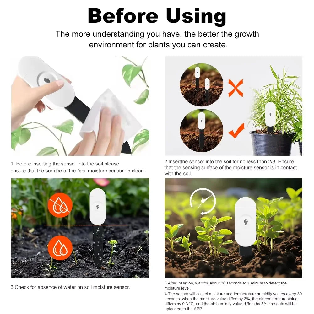 “Tuya ZigBee Soil Moisture Tester – Smart Humidity & Soil Monitor Sensor for Gardening