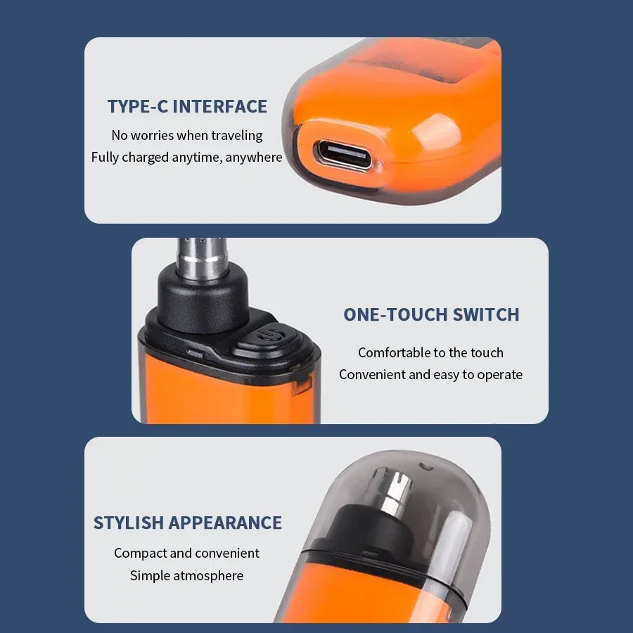 2-in-1 Electric Ear & Nose Hair Trimmer – 2024 Professional Painless Grooming Tool for Men