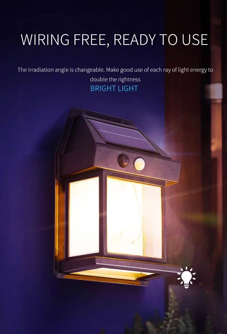 Solar Wall Light – Outdoor Waterproof LED Lamp with Sensor for House, Garden & Fence Decoration