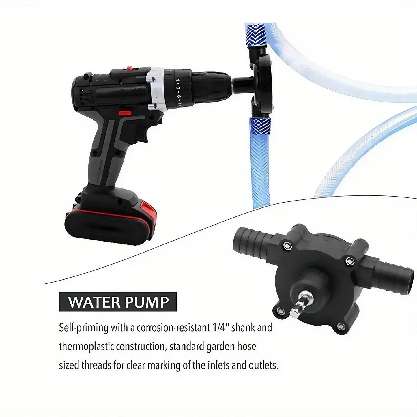 Portable Electric Drill Pump – Mini Self‑Priming Liquid Transfer for Fuel, Oil & Water