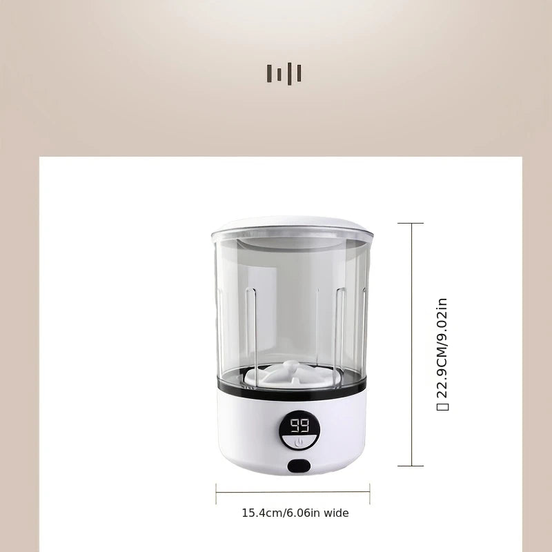 2L Mini Washing Machine – Portable Turbine LED Washing Cup (2000mAh)