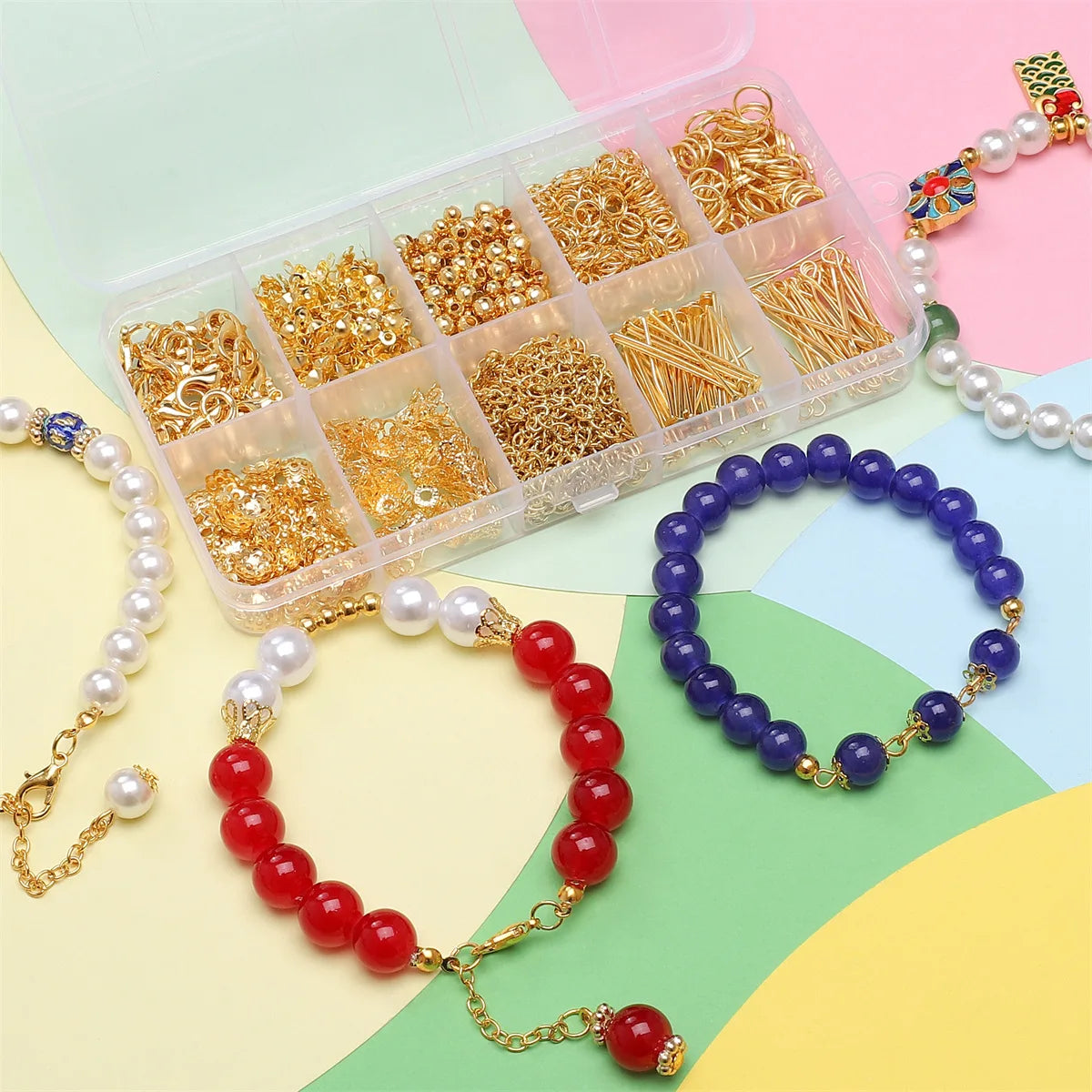 Jewelry Making Starter Kit – 10‑Piece DIY Beads & Findings Set for Earrings & Necklaces