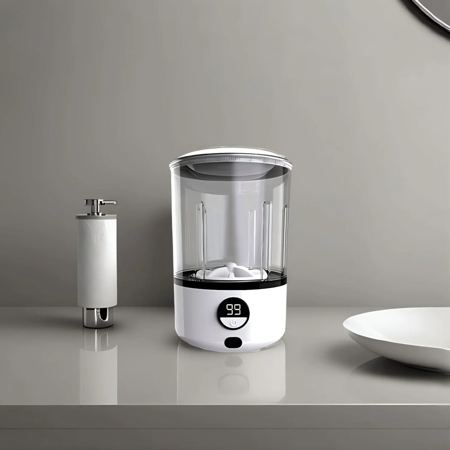 2L Mini Washing Machine – Portable Turbine LED Washing Cup (2000mAh)