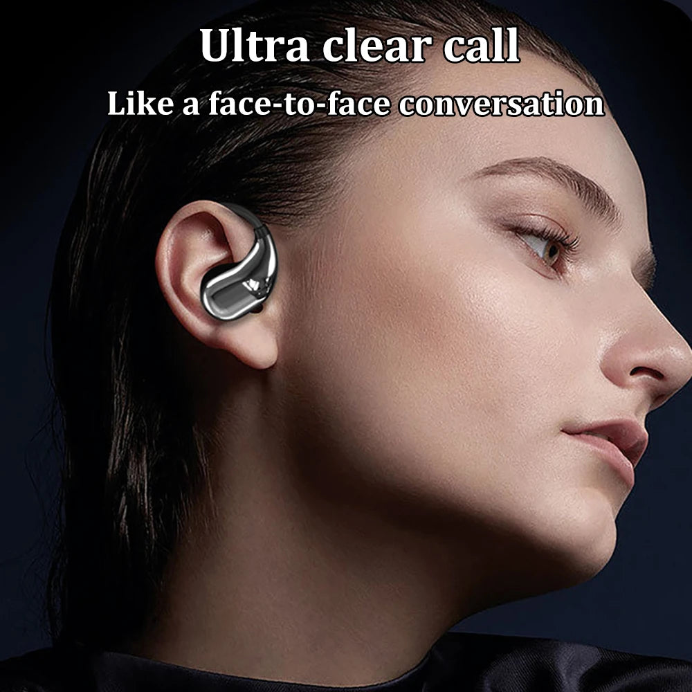 Bluetooth 5.4 Ear Hook TWS Wireless Earphones – HiFi Stereo Waterproof Headset with LED Display & Long Standby