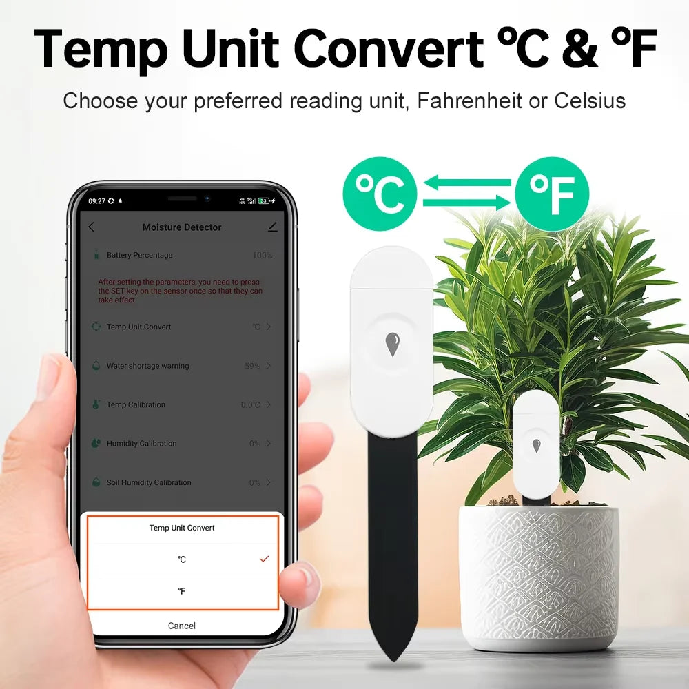 “Tuya ZigBee Soil Moisture Tester – Smart Humidity & Soil Monitor Sensor for Gardening
