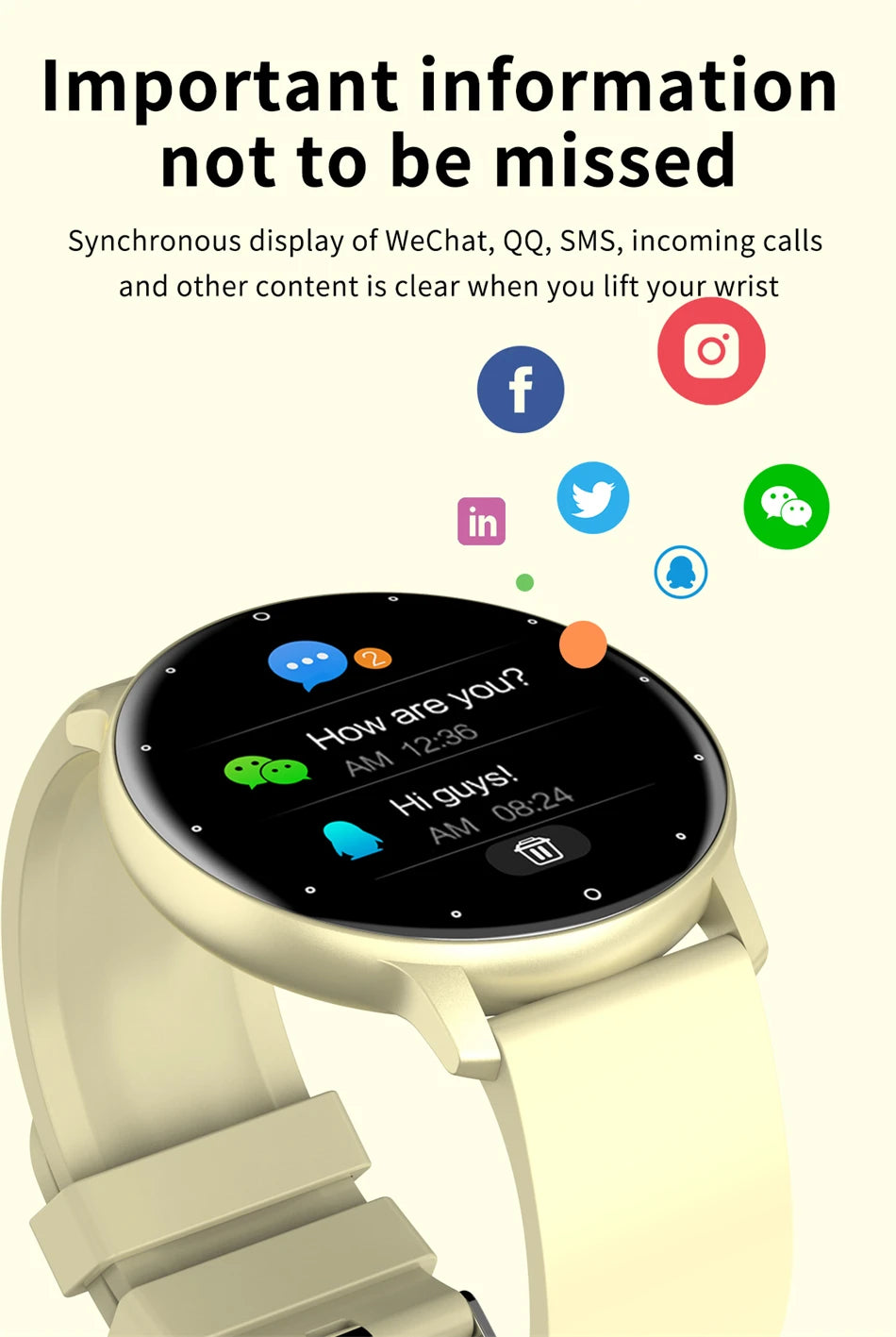 LIGE Smart Watch – Full Touch Bluetooth Call Fitness Tracker