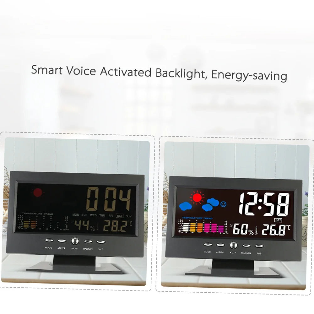 Digital Weather Station – Temperature & Humidity Meter with Clock, Calendar & Alarm