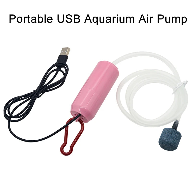 Aquarium USB Air Pump – Portable Mini Oxygenator & Air Compressor (5V)