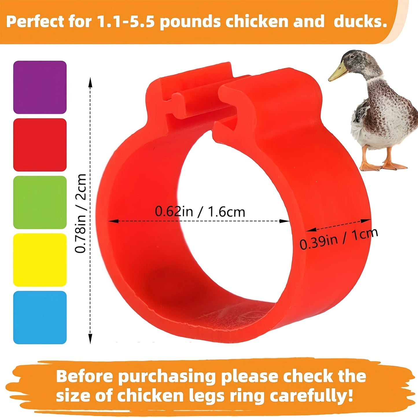 Farm Tag Rings – Numbered Poultry Leg Bands for Chickens, Ducks & Geese