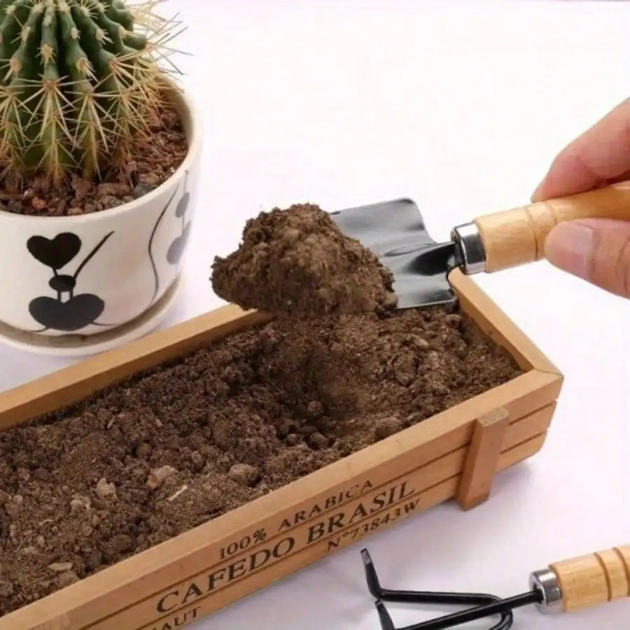 3‑Piece Mini Gardening Tool Set – Portable Shovel, Rake & Handle Tools for Indoor Planting