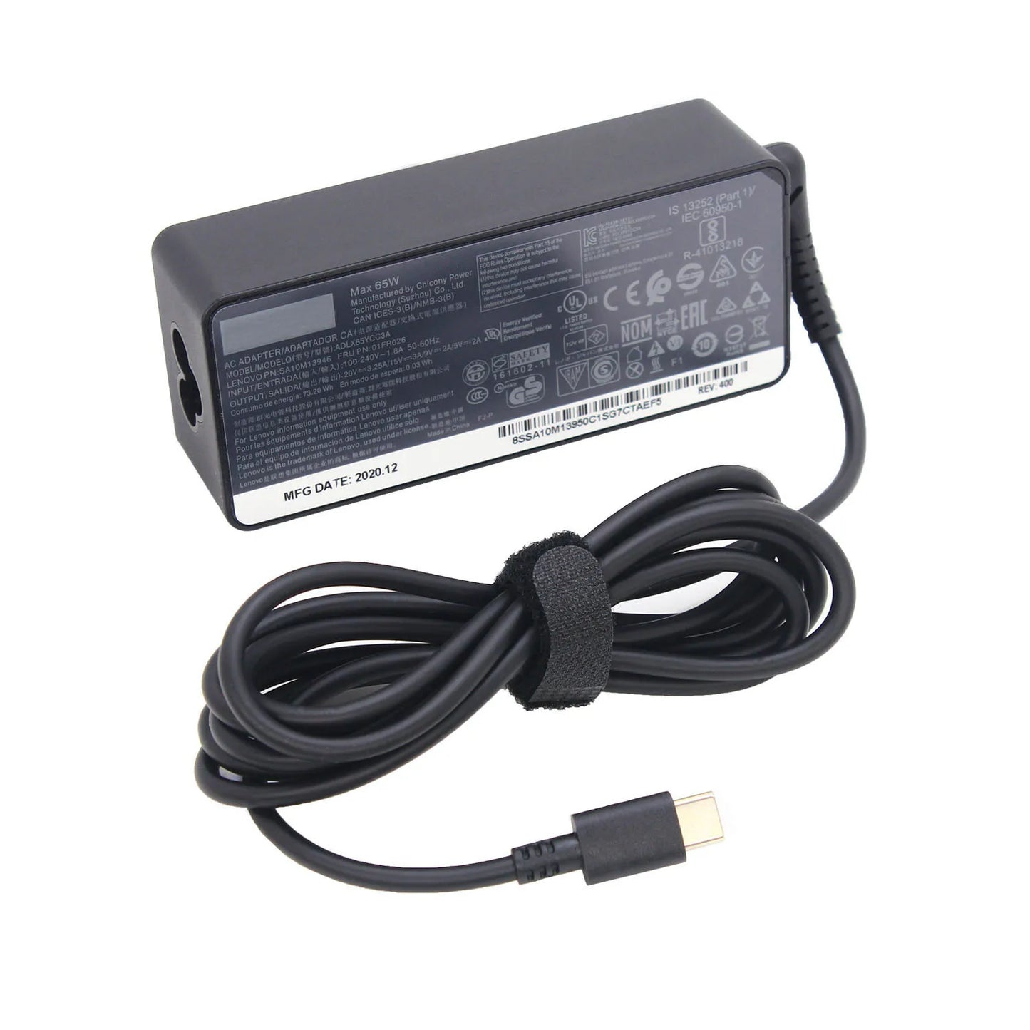 20V 65W USB‑C Laptop Charger – Compatible with Lenovo ThinkPad X1 Carbon, Yoga, X270, X280, T580, P51, P52s, E480, E470, S2”