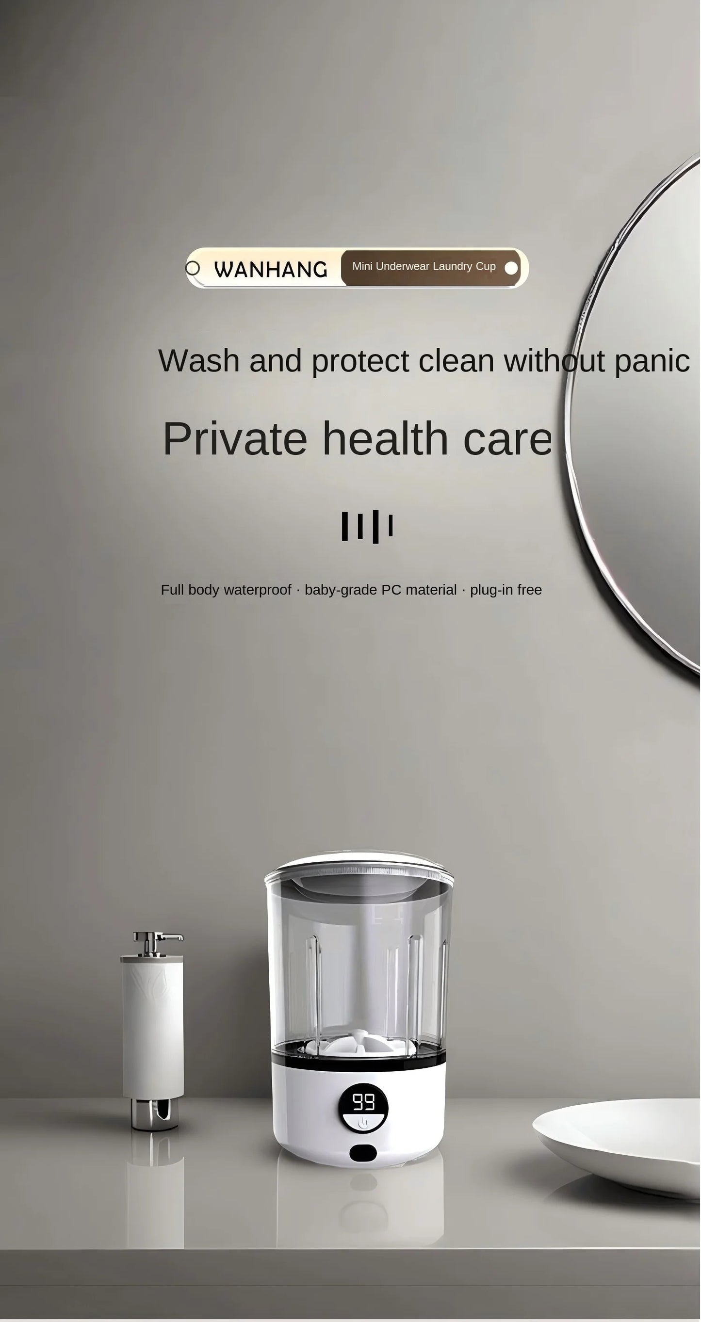 2L Mini Washing Machine – Portable Turbine LED Washing Cup (2000mAh)