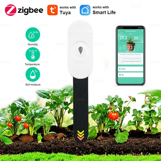 “Tuya ZigBee Soil Moisture Tester – Smart Humidity & Soil Monitor Sensor for Gardening
