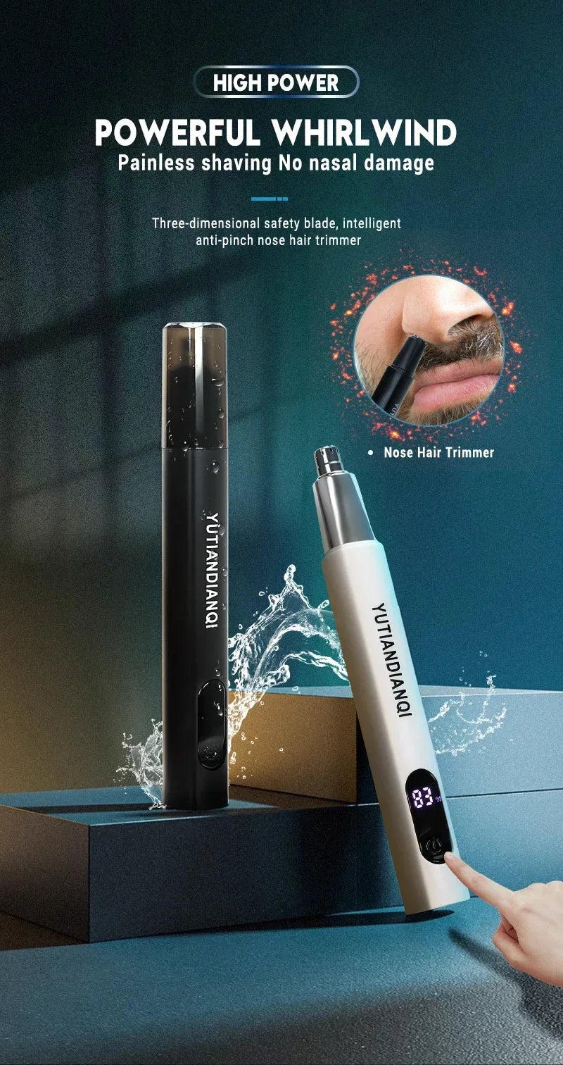 2-in-1 Electric Ear & Nose Hair Trimmer – 2024 Professional Painless Grooming Tool for Men