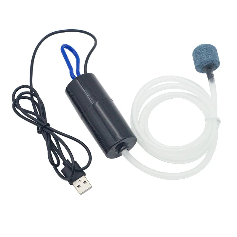 Aquarium USB Air Pump – Portable Mini Oxygenator & Air Compressor (5V)