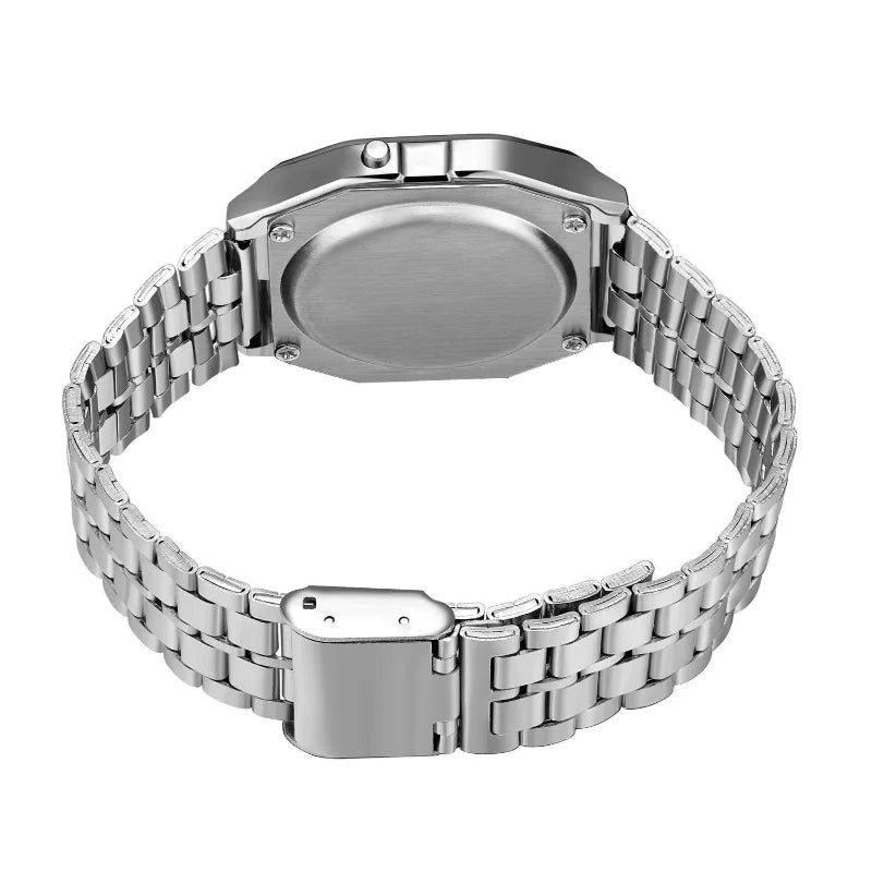 Waterproof Steel Band Watch For Women, Men, Business Clock, Multi-Functional LED Digital Sports Watch, Electronic Clock