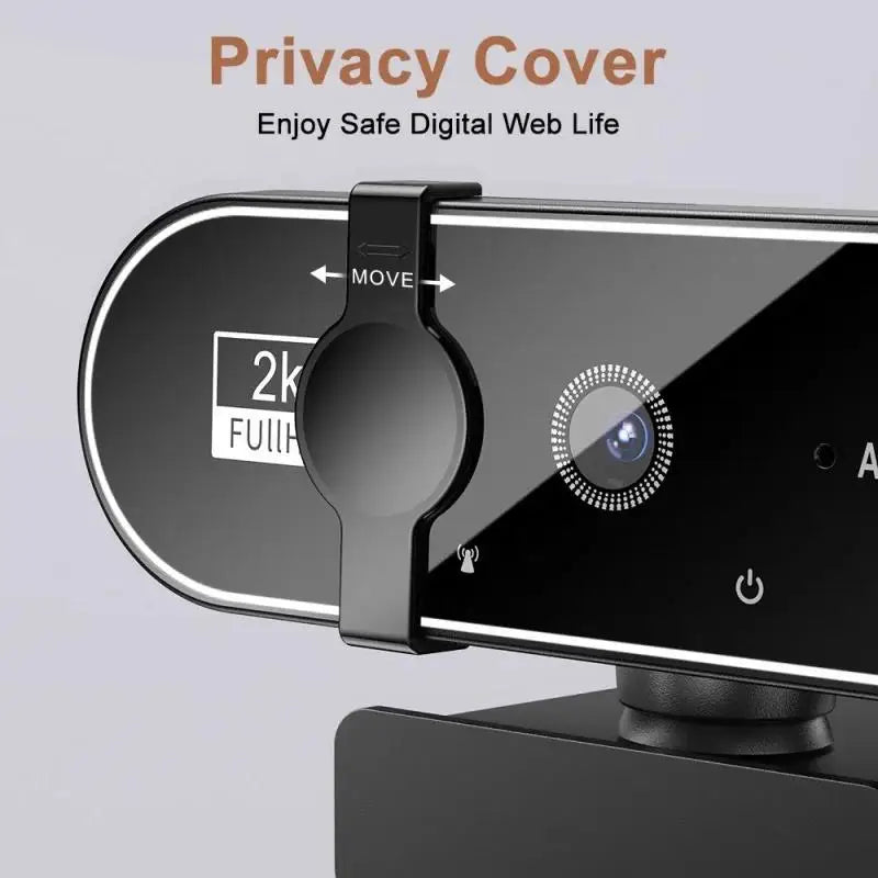 4K Webcam with 2K Autofocus & Built-in Microphone – Full HD 1080P Streaming Camera for PC/Laptop