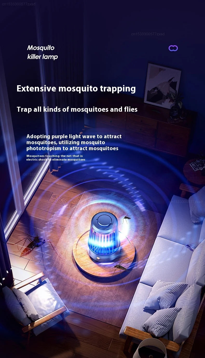 Mosquito Killer Lamp Indoor Electric Shock Mosquito Killer Lamp Outdoor Suspended Type USB Rechargeable Insect Killer Household