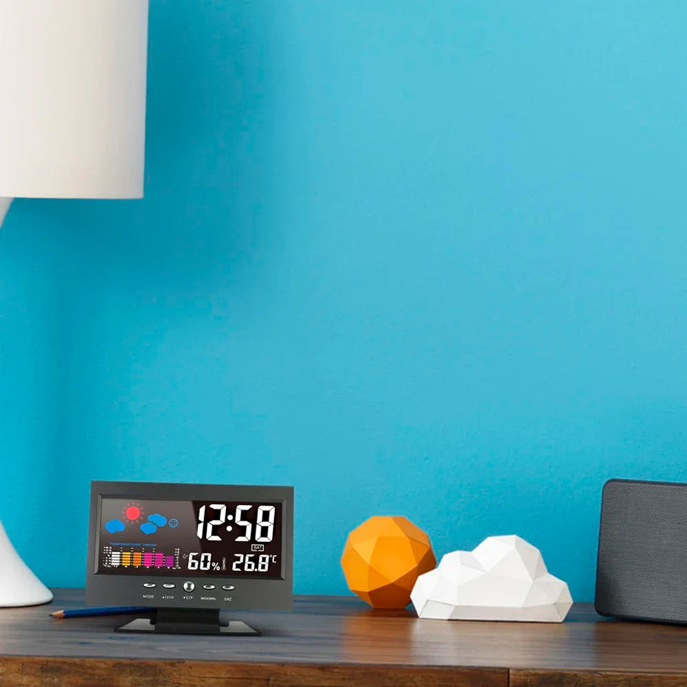 Digital Weather Station – Temperature & Humidity Meter with Clock, Calendar & Alarm
