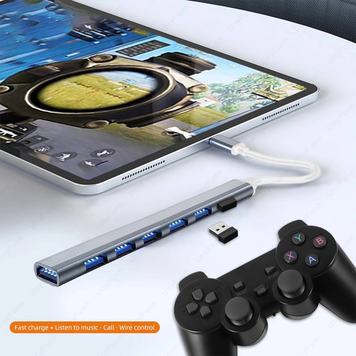 7-Port USB-C Hub 3.0/3.1 – Multi-Splitter OTG Adapter for MacBook, Air & PC Laptops”
