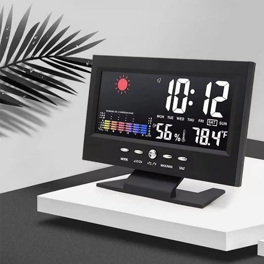 Digital Weather Station – Temperature & Humidity Meter with Clock, Calendar & Alarm