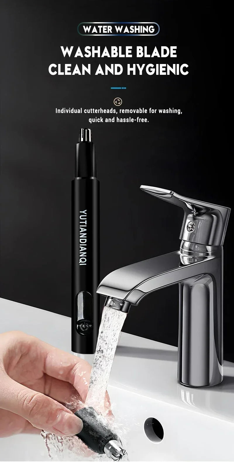 2-in-1 Electric Ear & Nose Hair Trimmer – 2024 Professional Painless Grooming Tool for Men