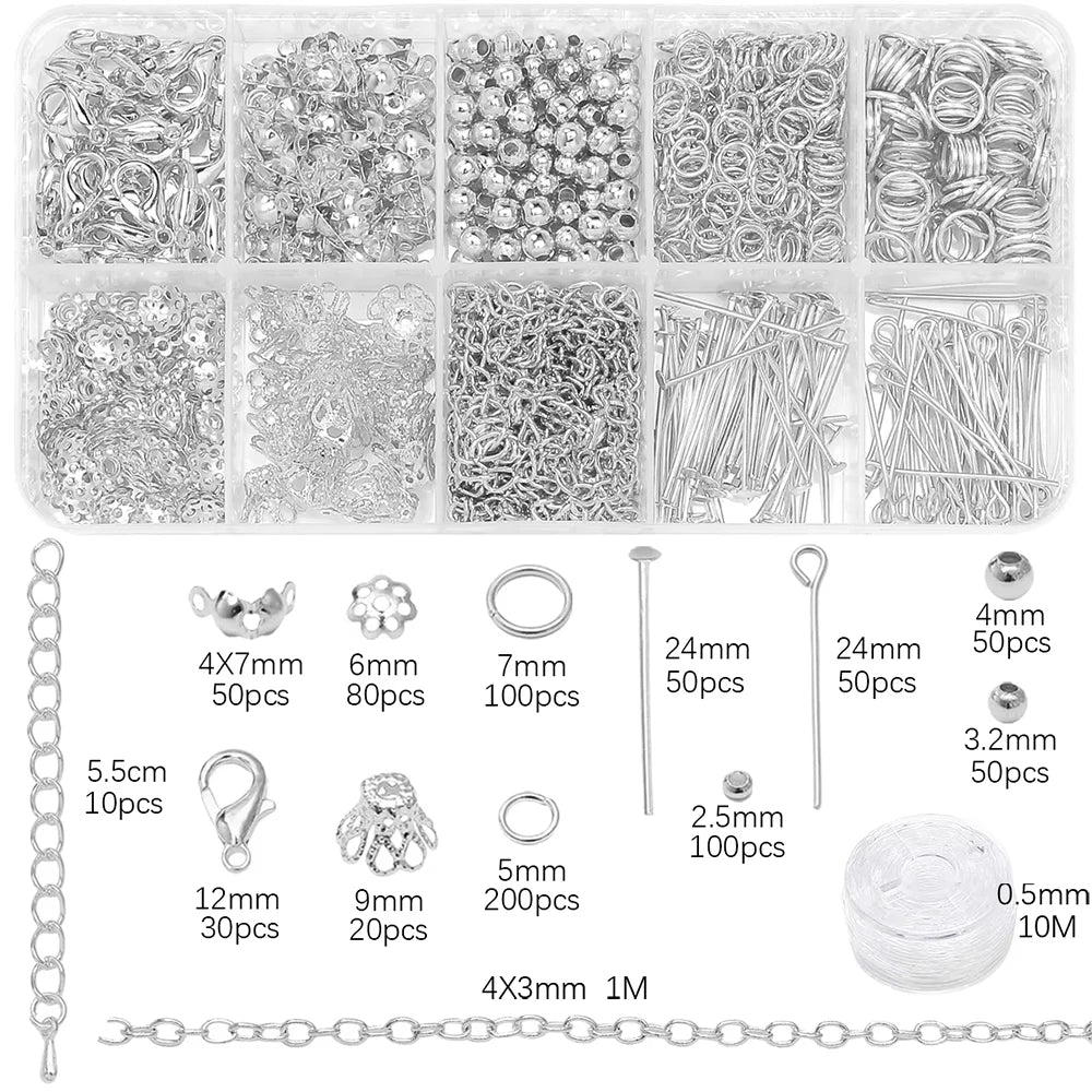 Jewelry Making Starter Kit – 10‑Piece DIY Beads & Findings Set for Earrings & Necklaces
