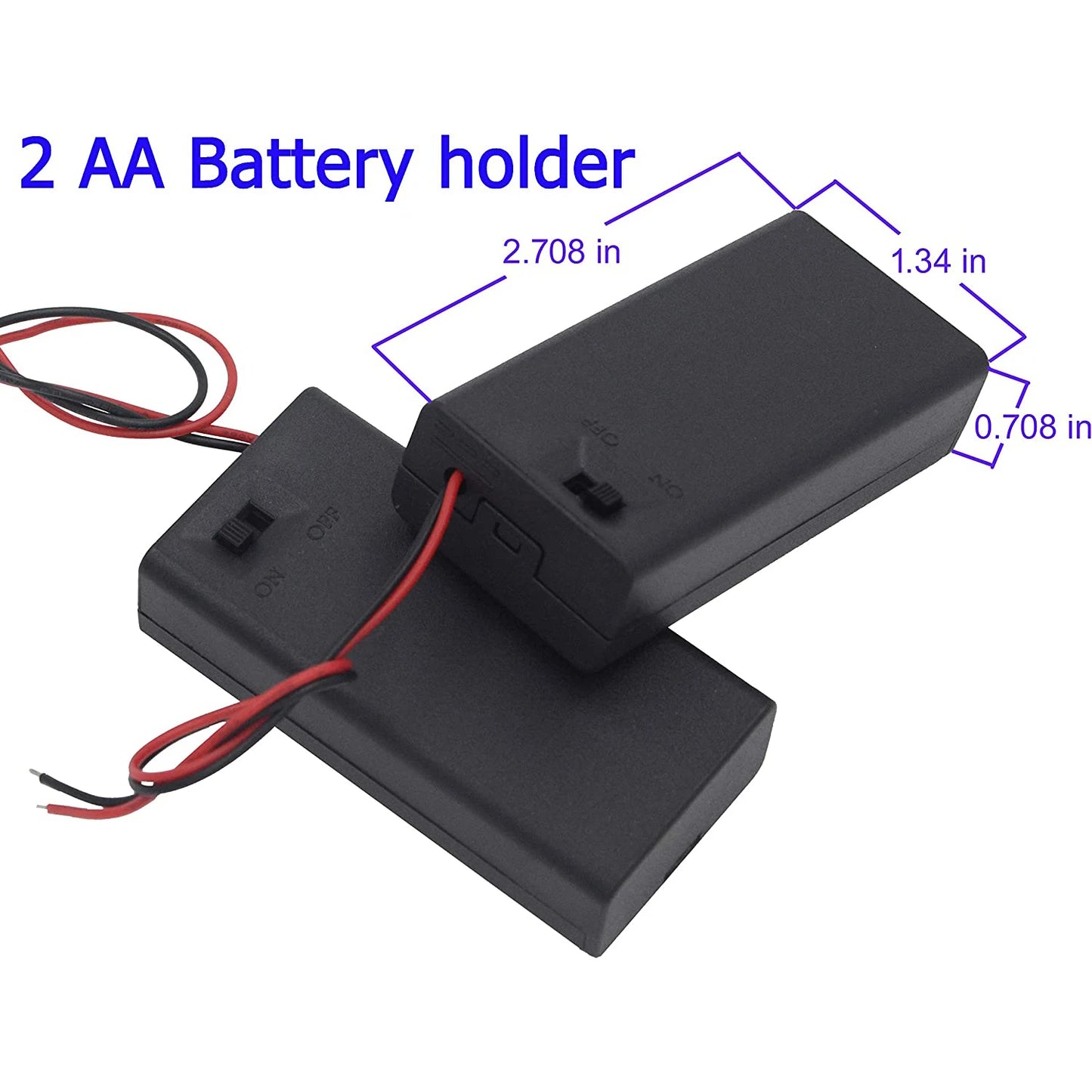 Multi-Slot AA Battery Holder: 1– 4 Slot Box with Leads, Switch & Screw Cap