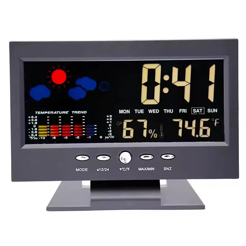 Digital Weather Station – Temperature & Humidity Meter with Clock, Calendar & Alarm
