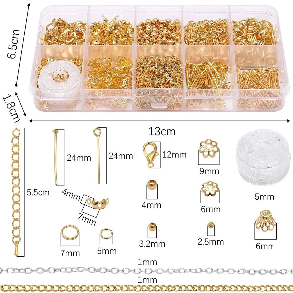 Jewelry Making Starter Kit – 10‑Piece DIY Beads & Findings Set for Earrings & Necklaces