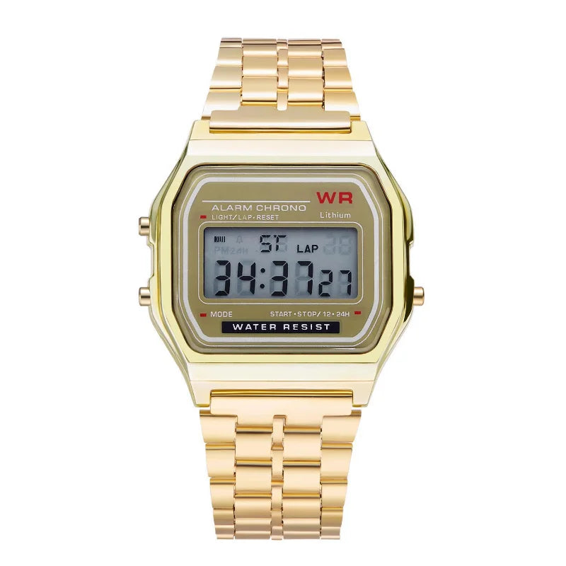 Waterproof Steel Band Watch For Women, Men, Business Clock, Multi-Functional LED Digital Sports Watch, Electronic Clock