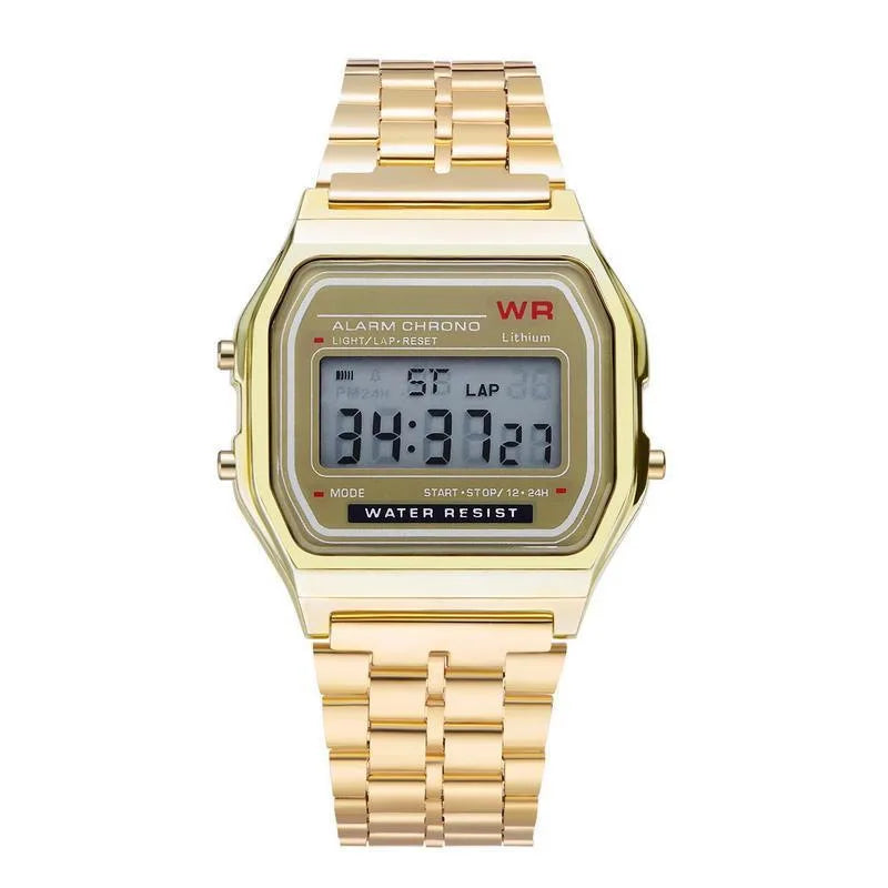 Waterproof Steel Band Watch For Women, Men, Business Clock, Multi-Functional LED Digital Sports Watch, Electronic Clock