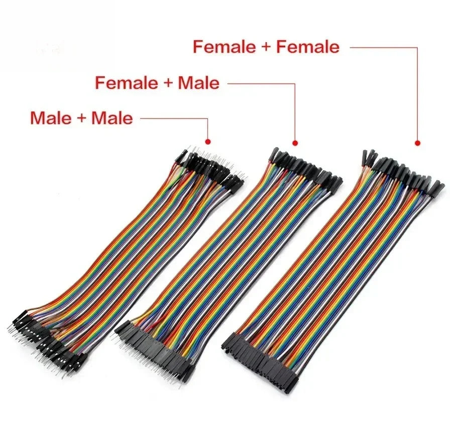 20-Pin Dupont Jumper Wires – Male/Female Connectors, 10–30cm for Arduino DIY Kits