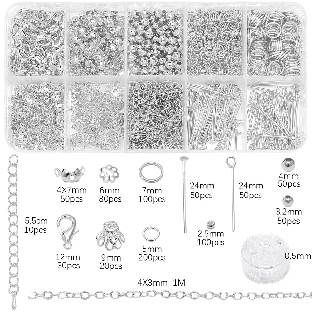 Jewelry Making Starter Kit – 10‑Piece DIY Beads & Findings Set for Earrings & Necklaces
